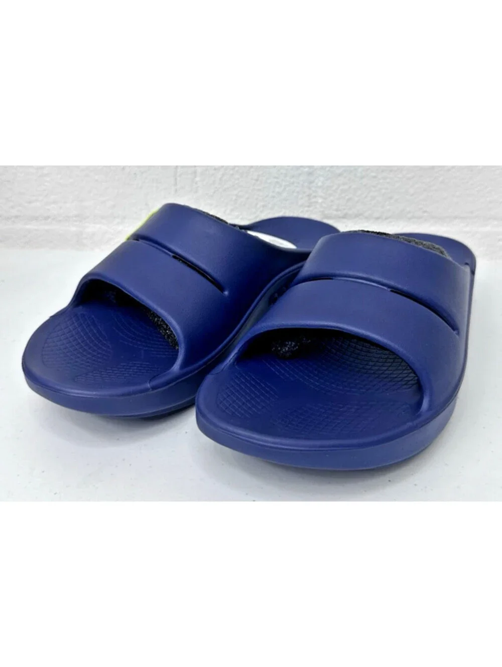 OOFOS OOahh Slide Unisex Shoes - Navy Blue - Mens 7 Womens 9
